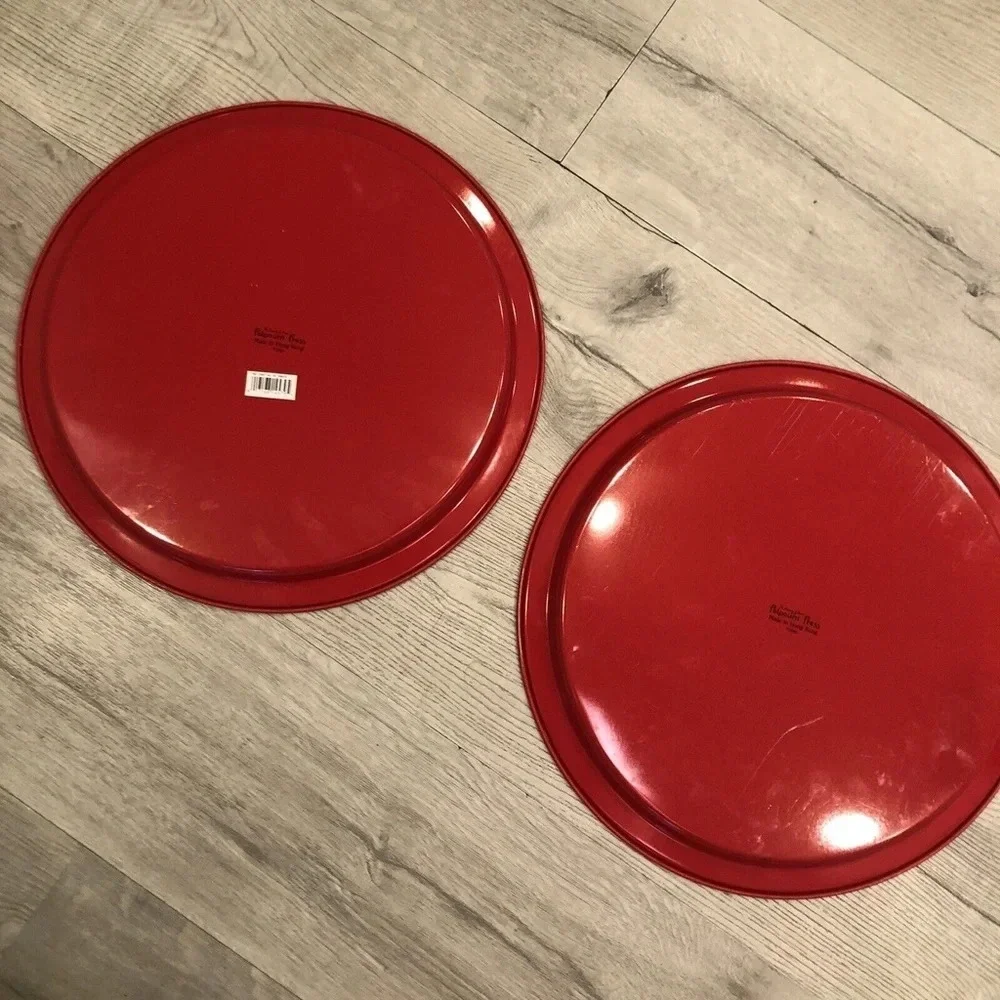 Vintage Ken Saunders Potpourri Press 1989 Retro Santa Tin Trays TWO Signed.